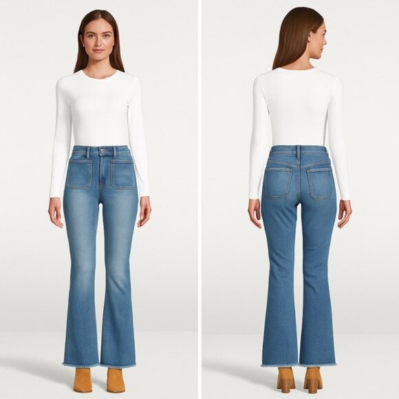 Veronica Beard Beverly Skinny Flare High Rise Jeans - Picture 1 of 12